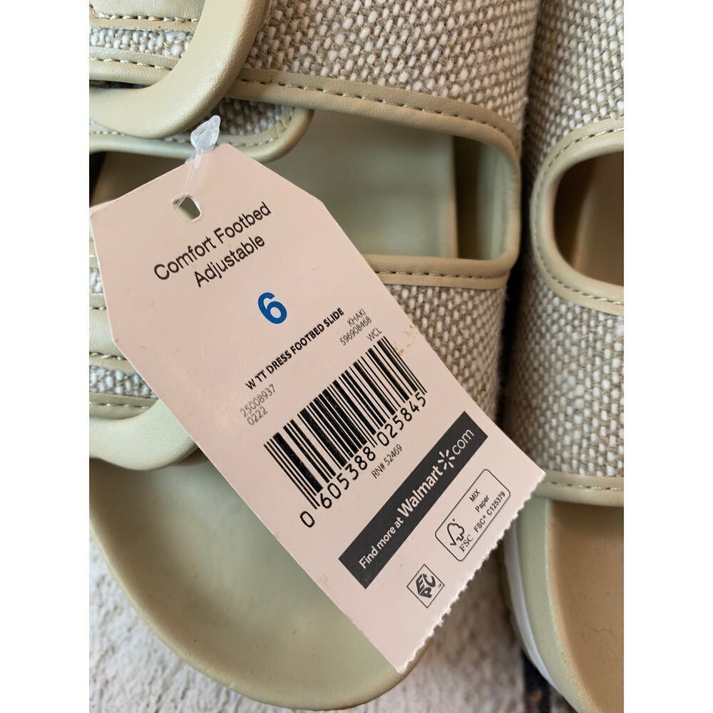 TIME AND TRU Women's Dress Comfort Footbed Adjustable Slide Sandals / Size: 6 - Picture 3 of 9